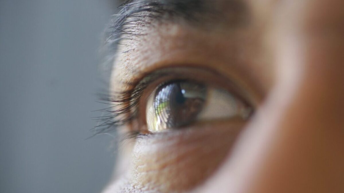 persons eye in close up photography