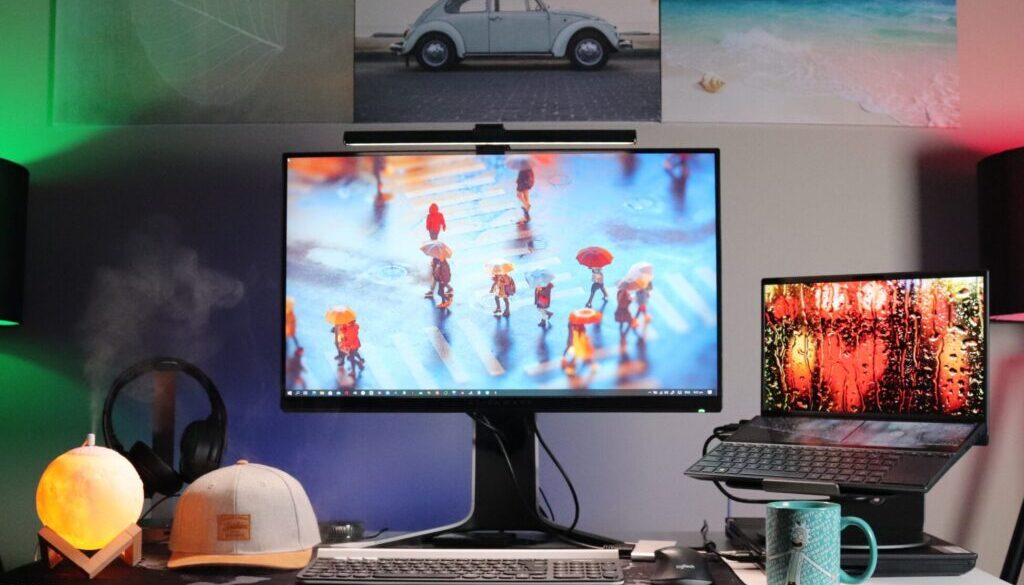 Boitumelo Phetla black flat screen computer monitor on white desk