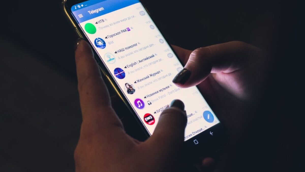 person using smartphone