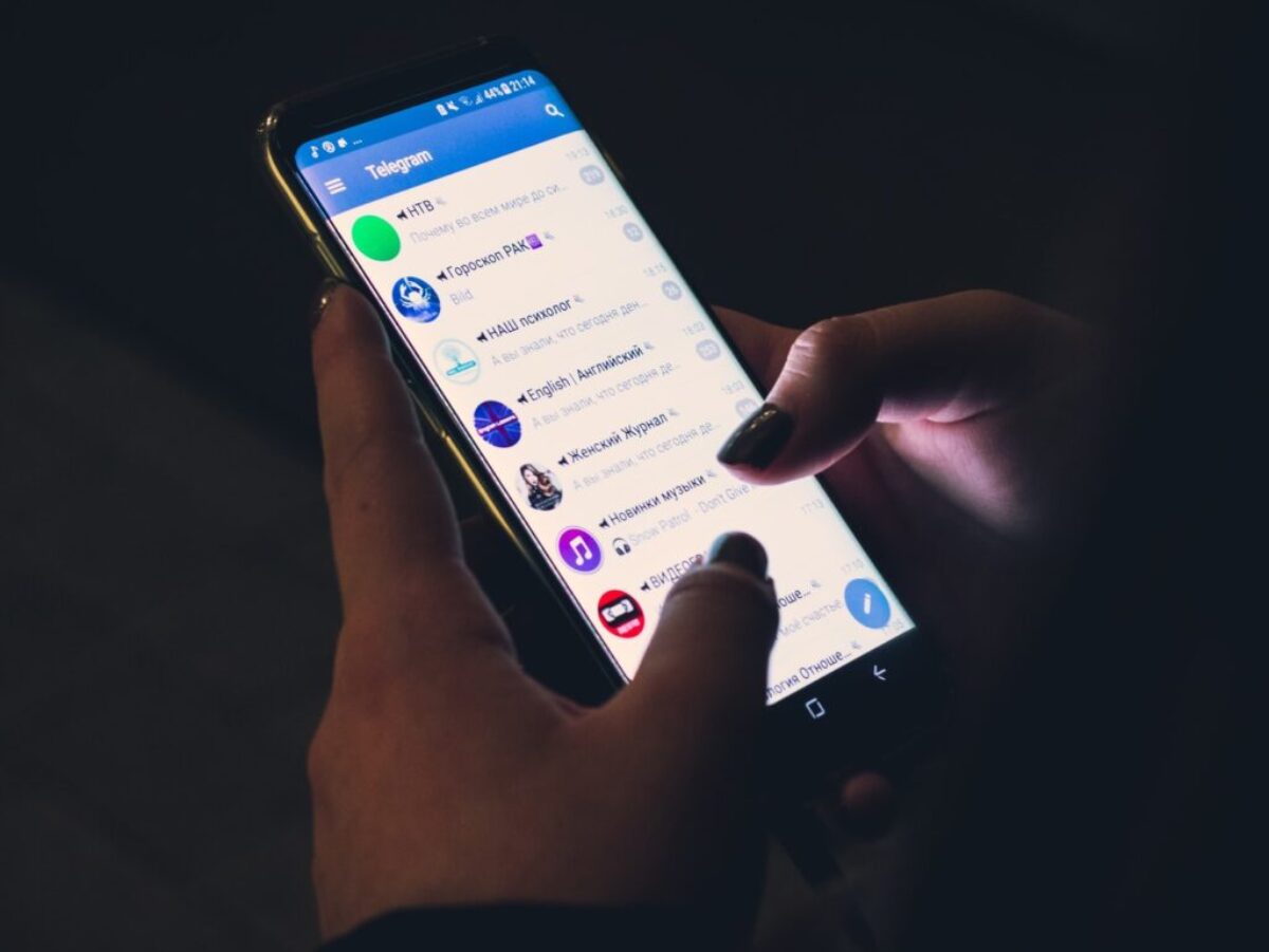 person using smartphone