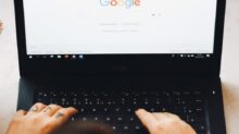 person using black laptop computer