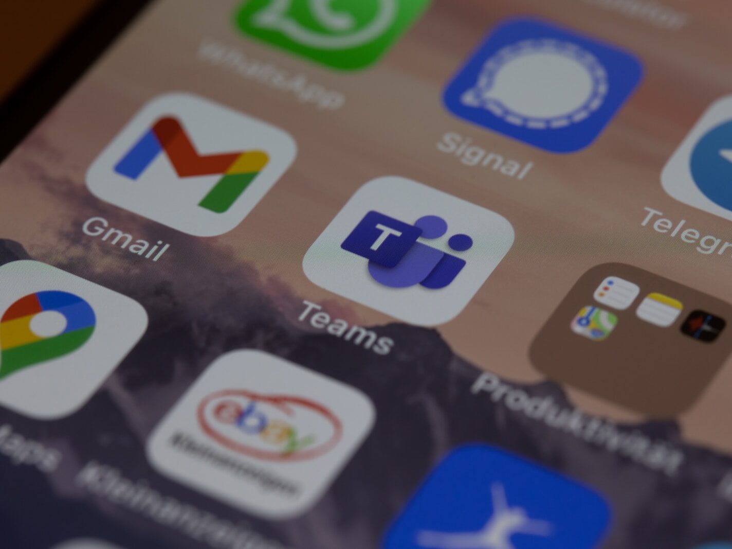 iphone screen with icons on screen