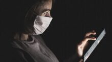 Person weras white mask to protect from Coronavirus