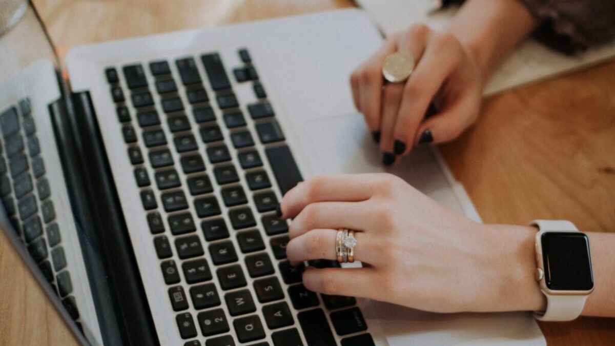 person using MacBook