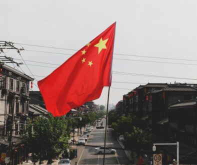 red and white flag on pole