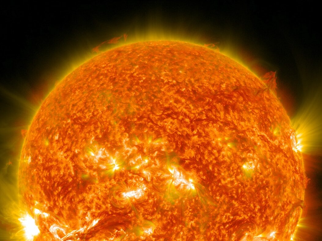 The sun with a corona mass ejection