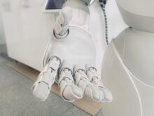 closeup photo of white robot arm