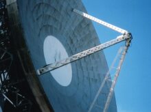 white and black satellite dish