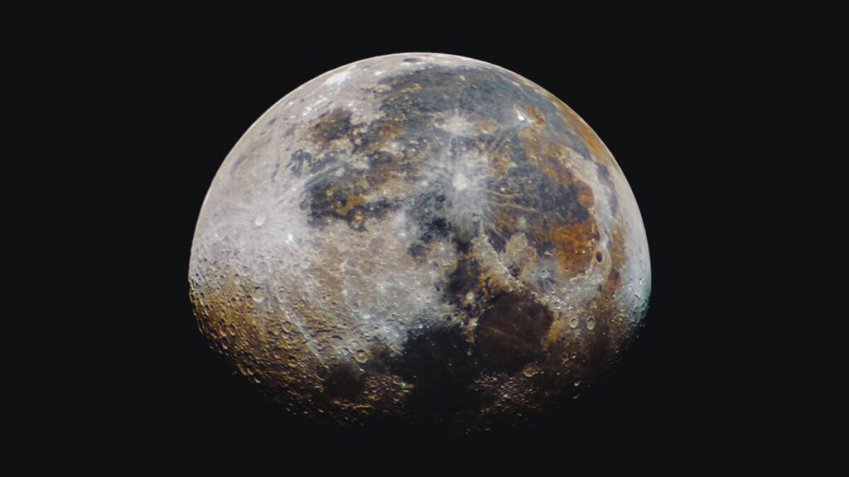 full moon in black background