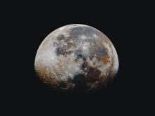 full moon in black background