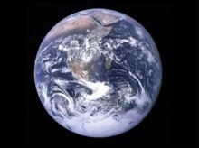 Earth with clouds above the African continent