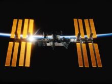 International Space Station orbits earth