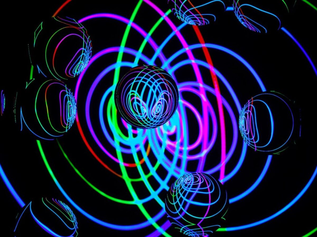 green and yellow spiral illustration