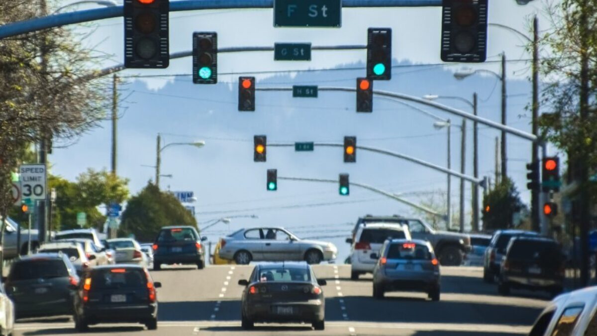 traffic light with red light