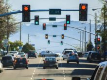 traffic light with red light