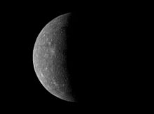 Mercury on a black background