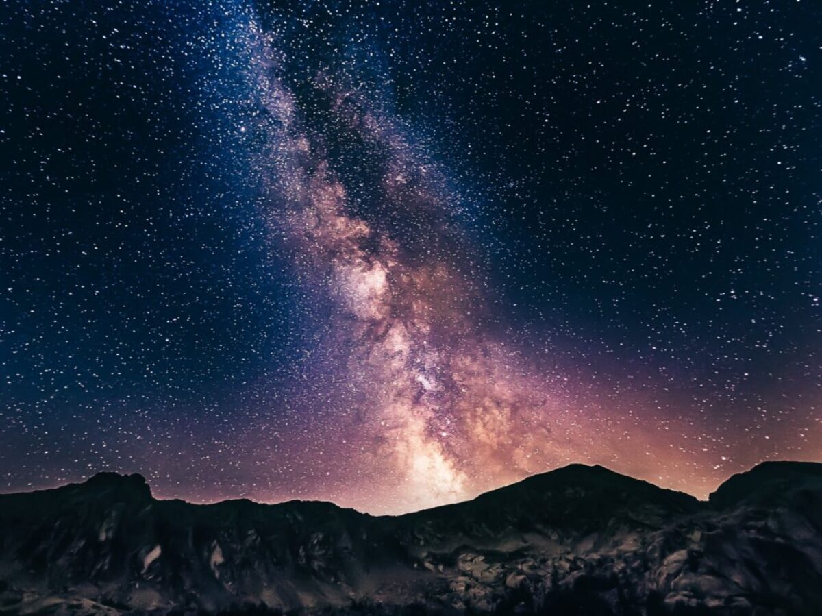 milky way on mountains