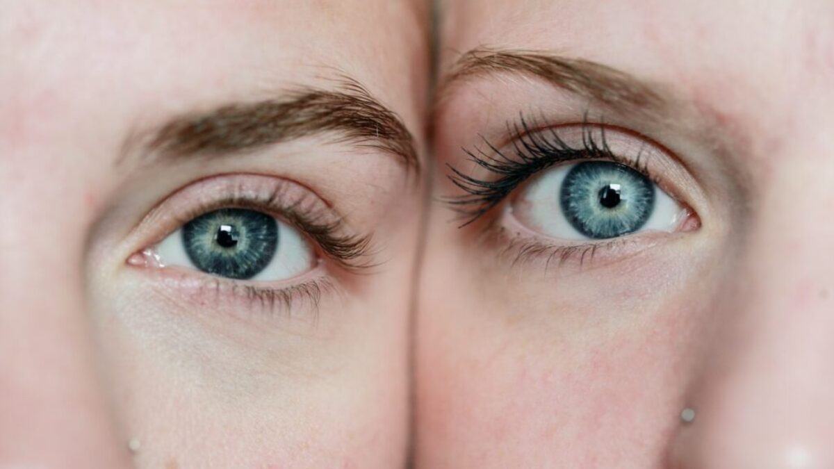 photo of woman's face reflection