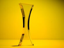 black and white glass vase