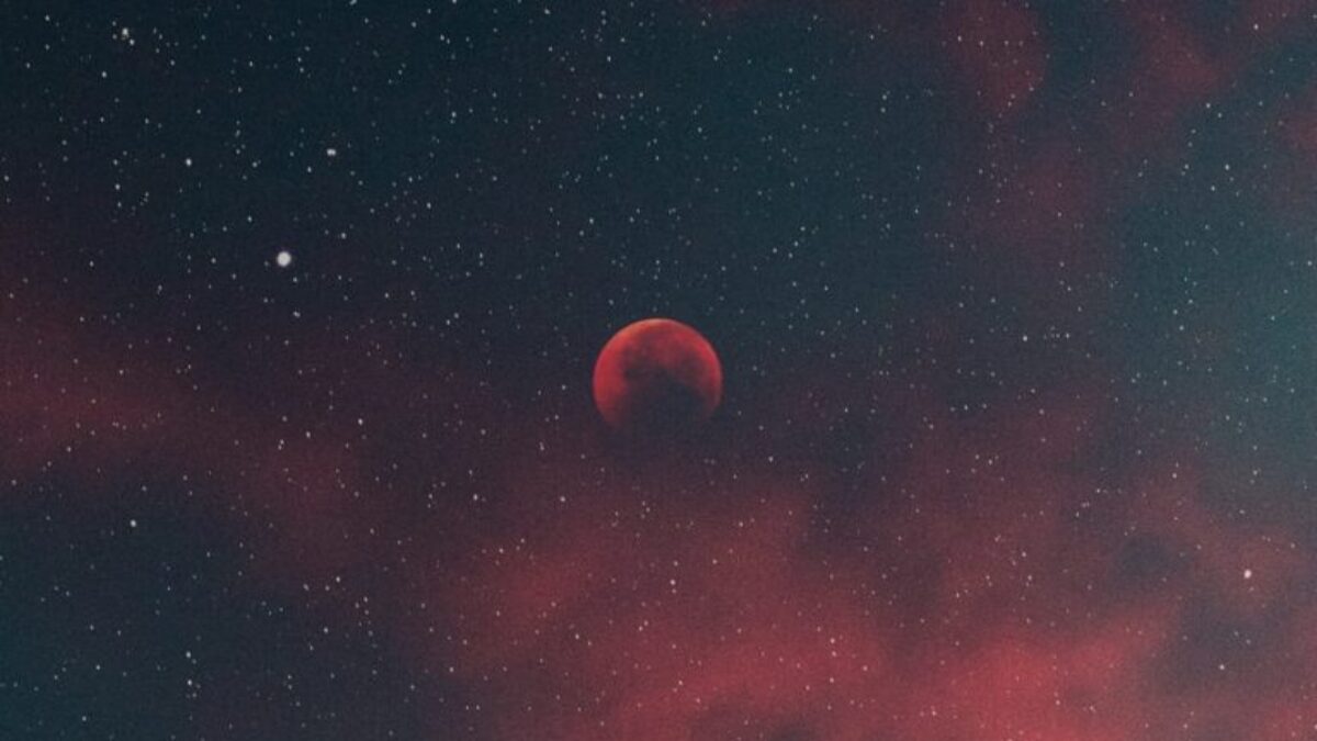 red moon in the sky