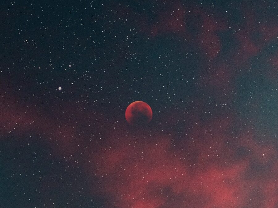 red moon in the sky
