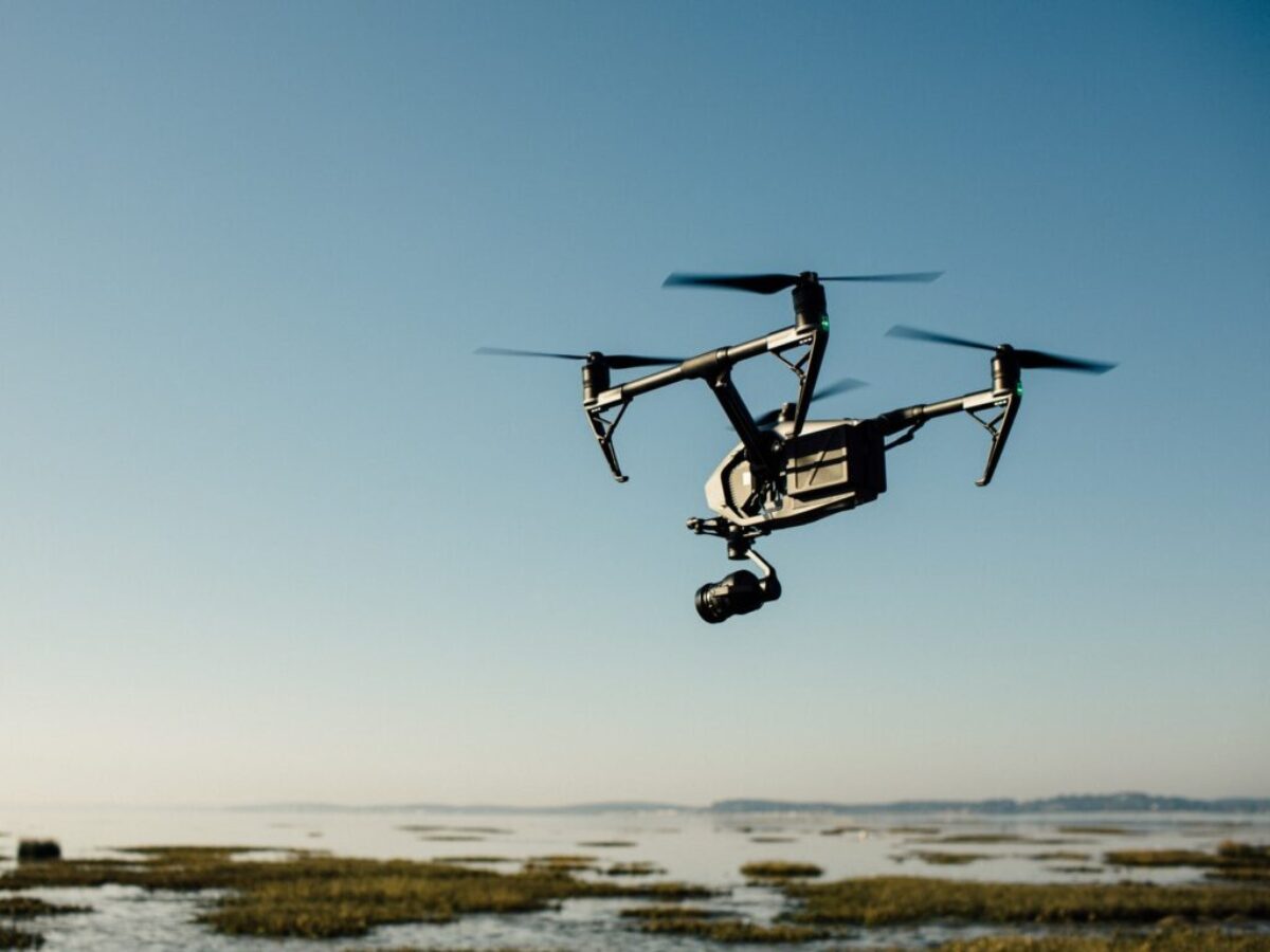 drone near beach photography
