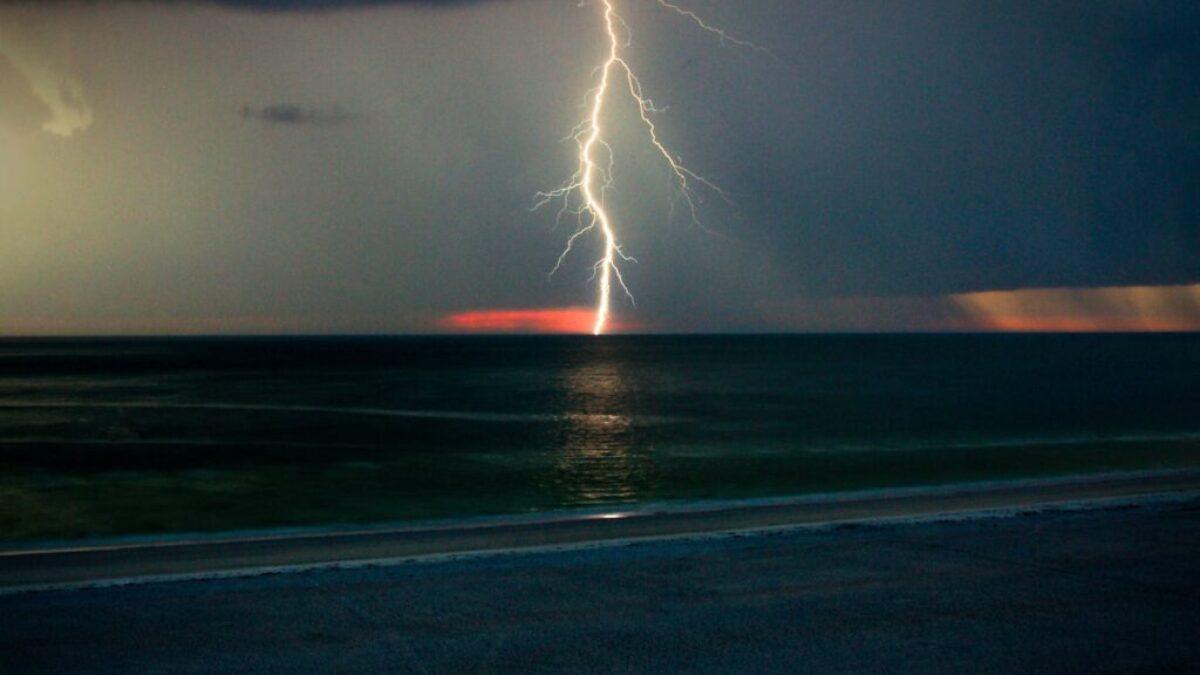lightning on ocean
