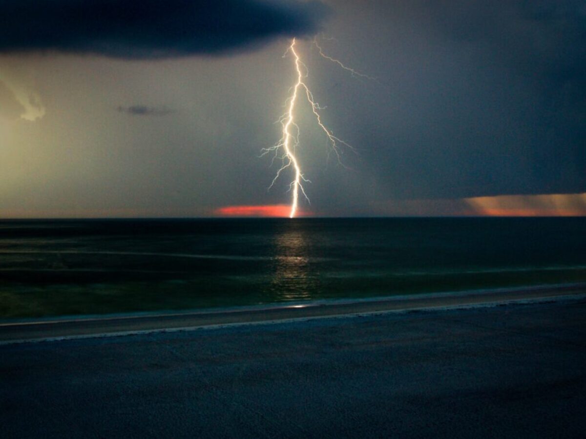 lightning on ocean