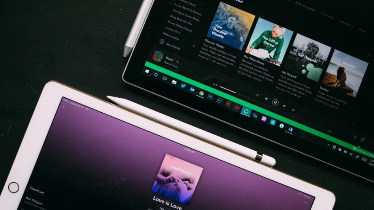 white and black iPad