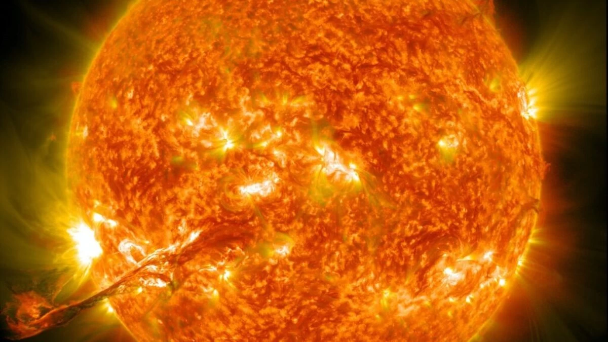 The sun with a corona mass ejection
