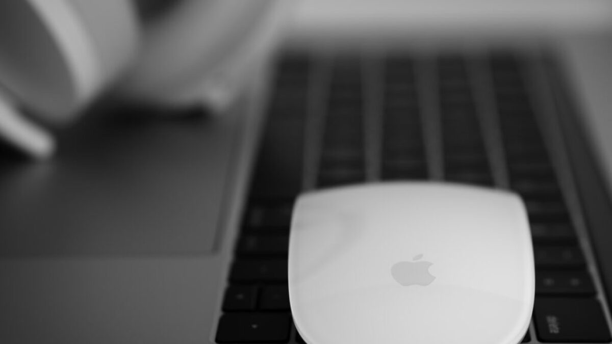 apple magic mouse on laptop computer