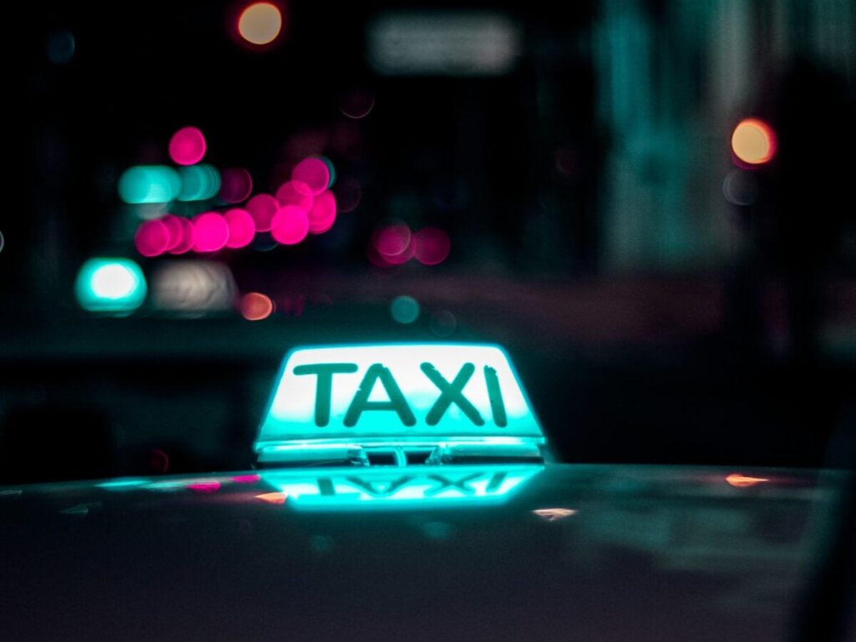 lighting white Taxi signage