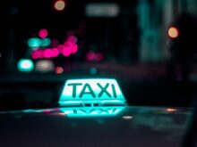 lighting white Taxi signage