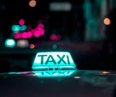lighting white Taxi signage