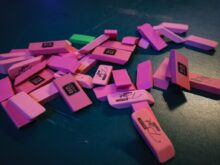 pink and purple plastic blocks