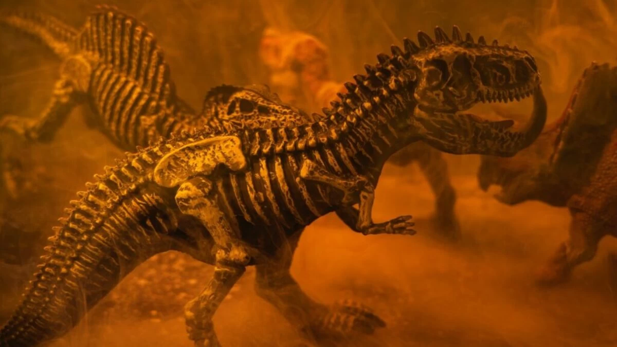 black and brown dinosaur toy