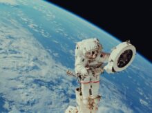 NASA astronaut performs extravehicular activity