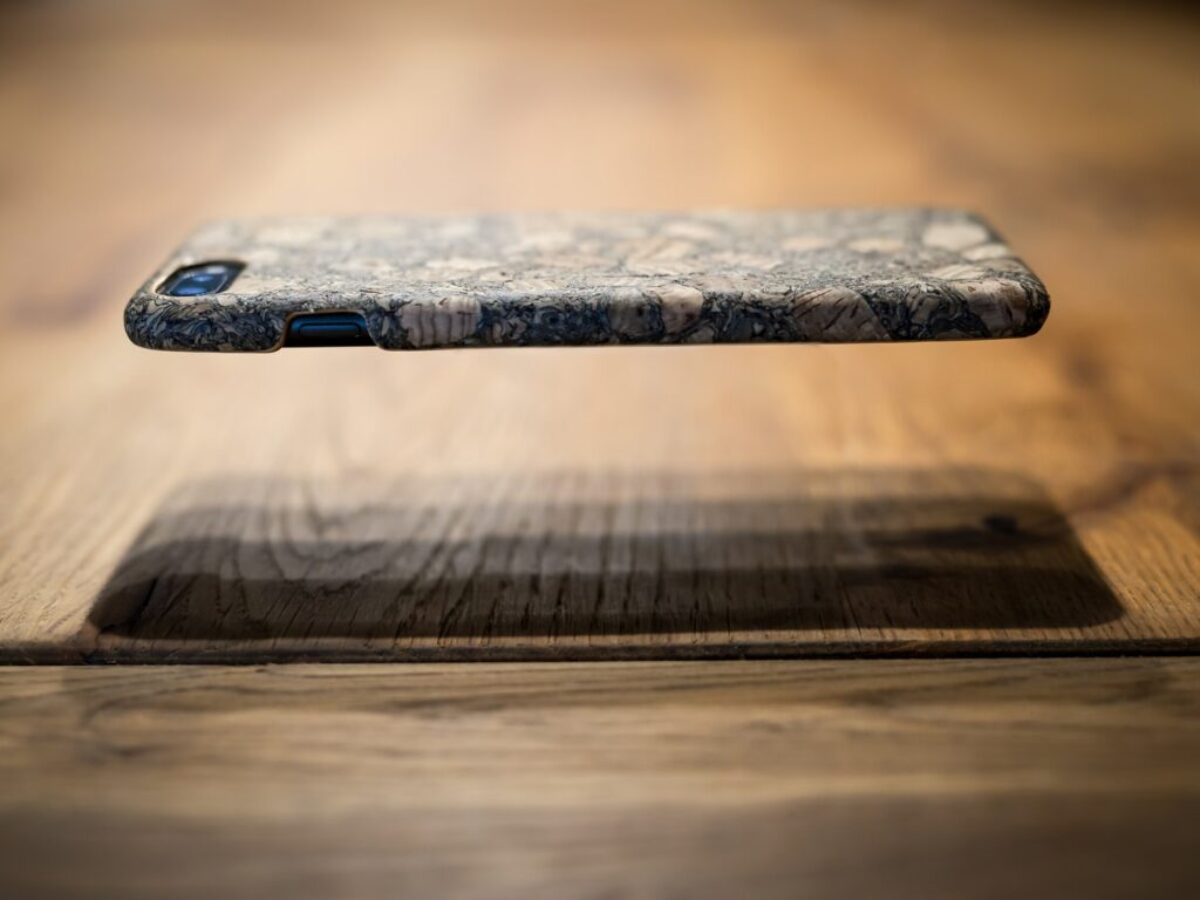 gray and white floral smartphone case