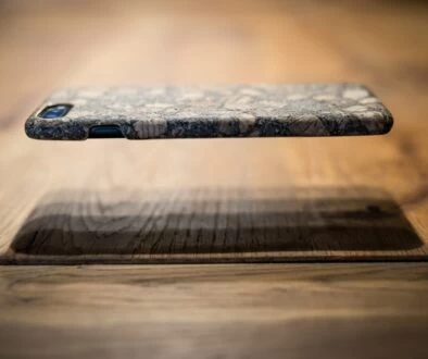 gray and white floral smartphone case