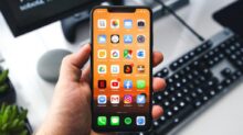 black samsung android smartphone turned on displaying icons