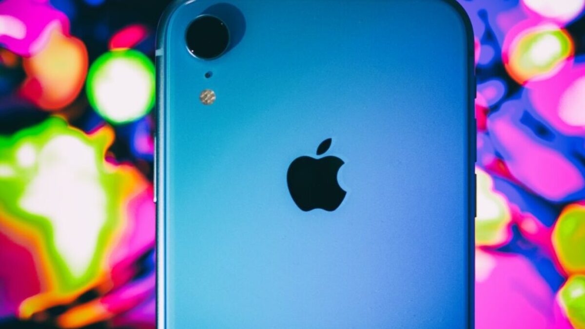 blue Apple iPhone smartphone