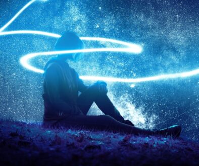 person seated on grass
