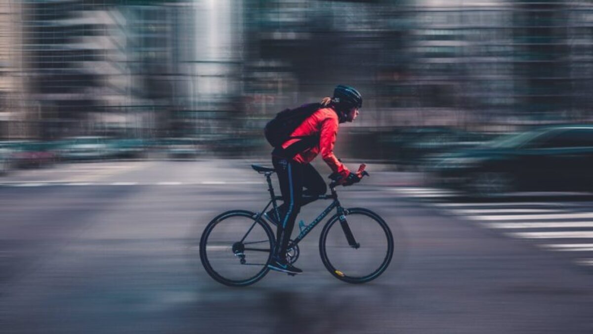 person riding nbicycle
