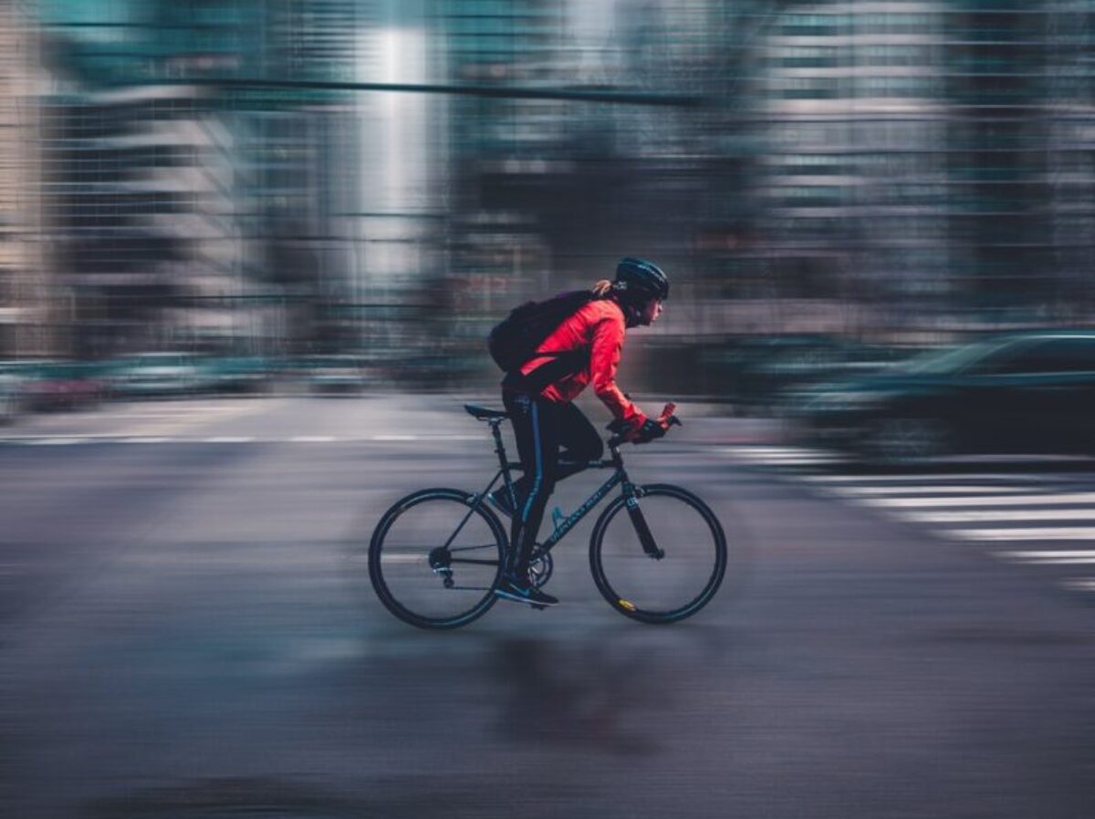 person riding nbicycle