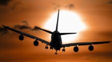 Shadow Image of a Plane Flying during Sunset