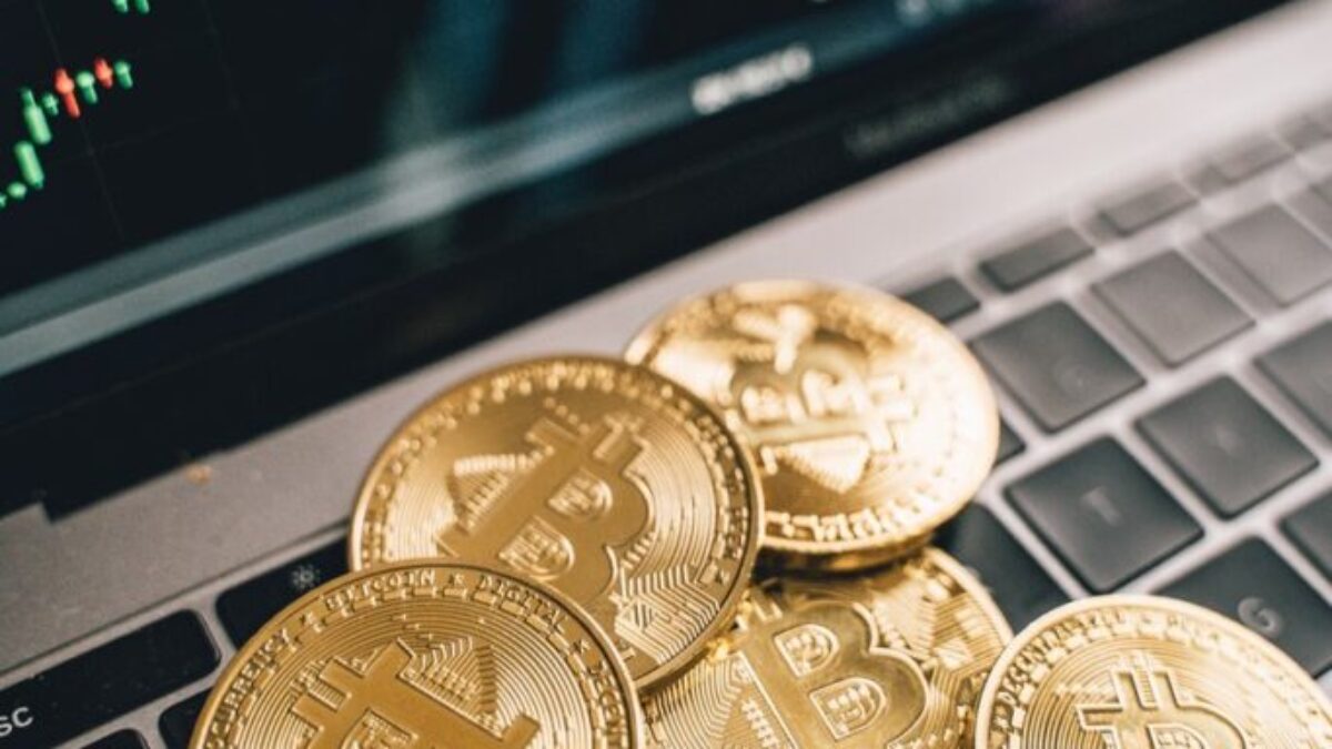 Gold Coins on the Laptop