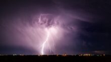 Lightning Strike on the Sky at Night