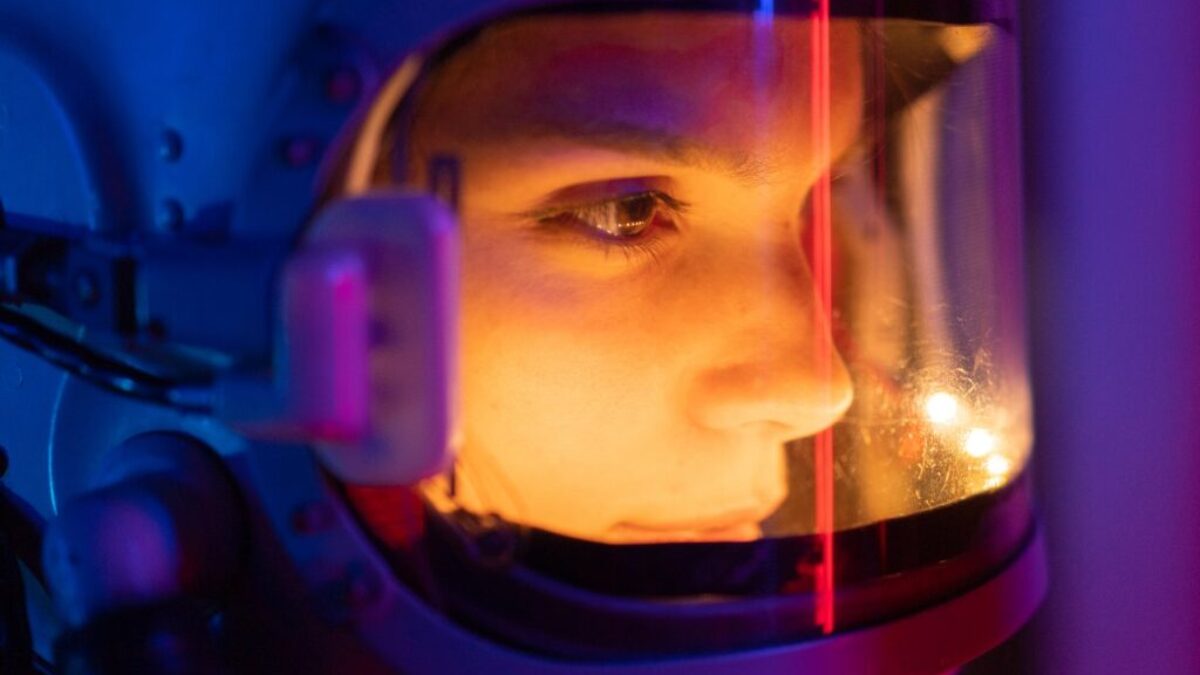 Close-up View Of Woman With Helmet
