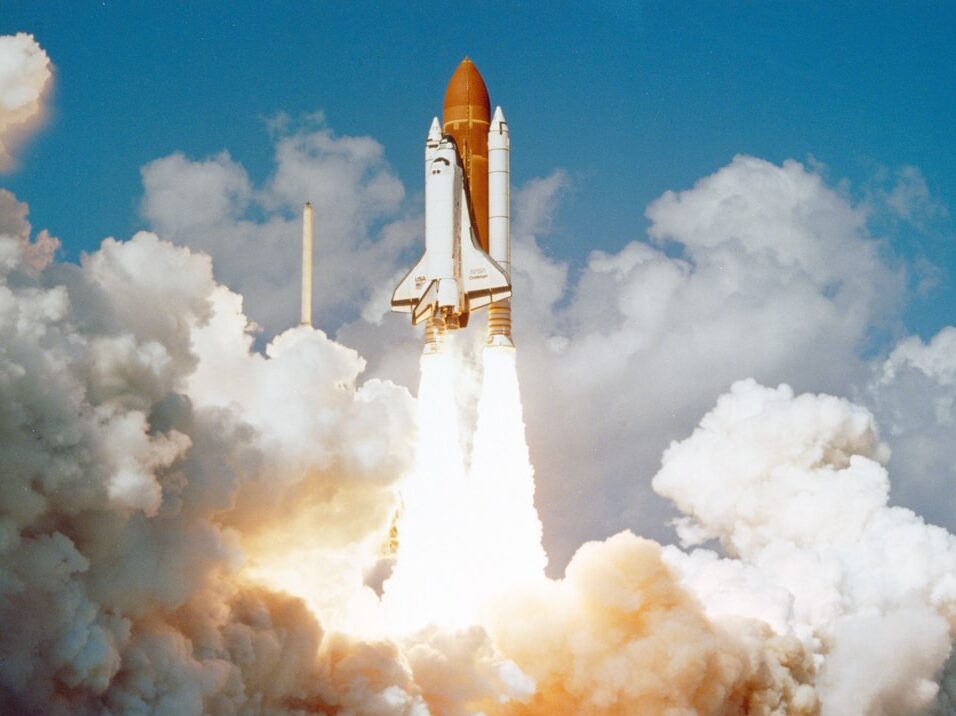 Space Shuttle Challenger launches from Kennedy Space Center