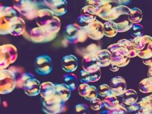 green blue and pink bubbles